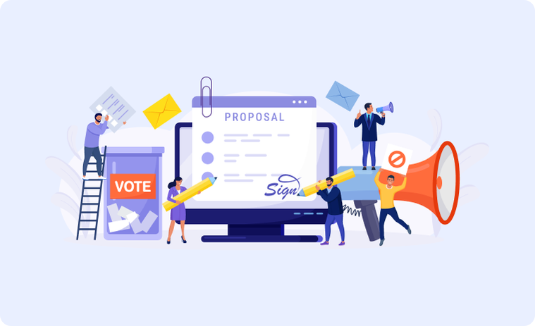 DAO token voting interface